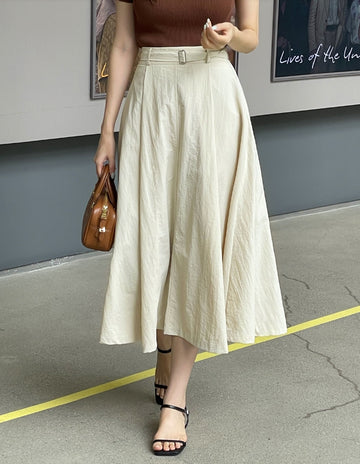 Kelly Flare Banding Long Skirt (Belt Set)